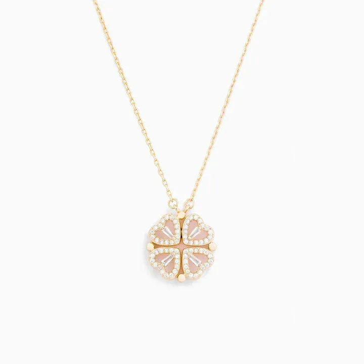 12 Eternal Roses Jewelry Gift Box + Magnetic Four Heart Necklace — photo 5