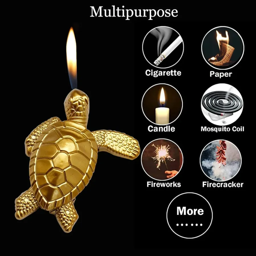 Turtle Lighter, Golden Tortoise Refillable Lighter — photo 2