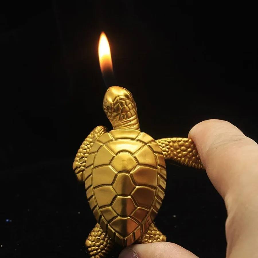Turtle Lighter, Golden Tortoise Refillable Lighter β photo 3