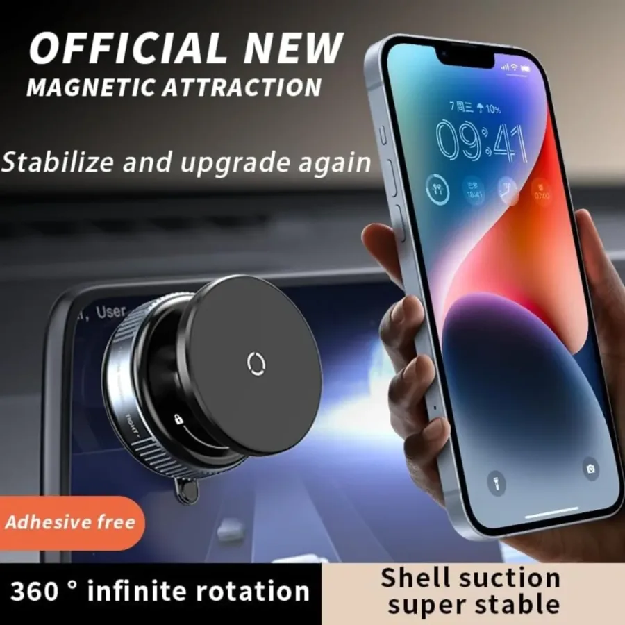 Magnetic Phone Holder Bracket with Rotating Vacuum Suction (K009) β photo 2