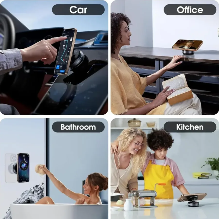 Magnetic Phone Holder Bracket with Rotating Vacuum Suction (K009) β photo 6