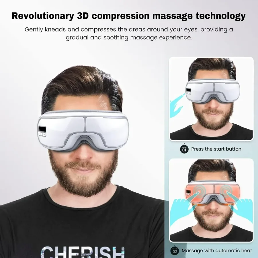 Heated Eye Massager with Compression for Migraine & Eye Relief — photo 2