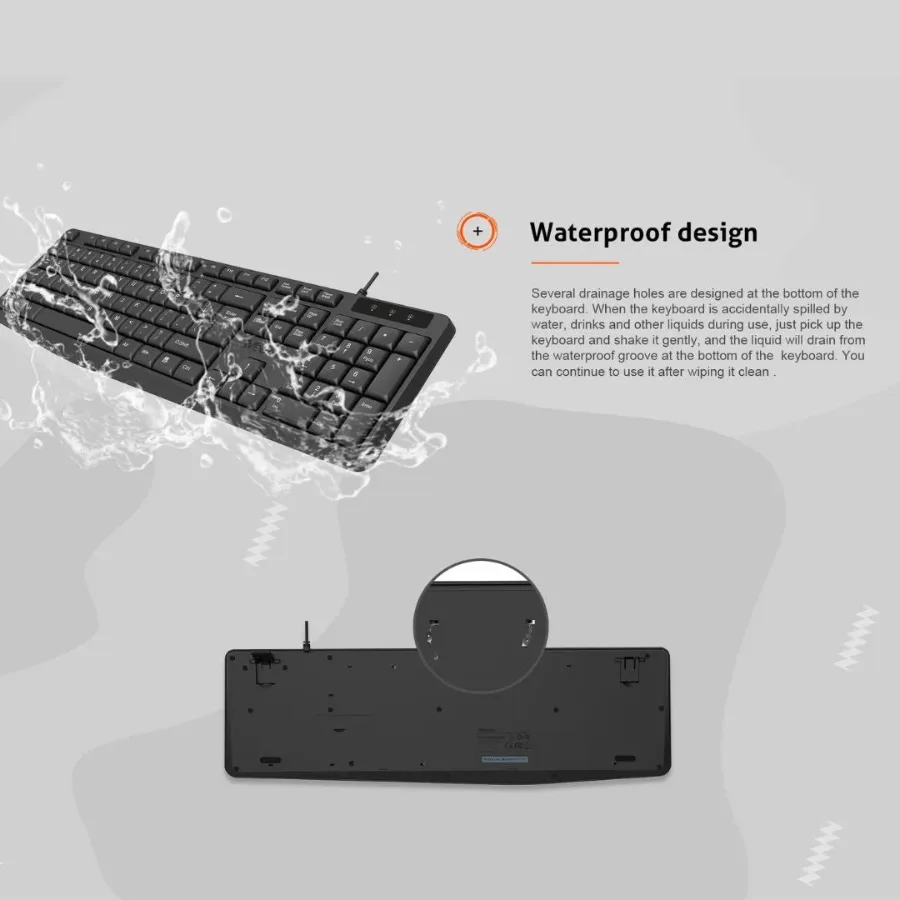 Meetion MT-K200 Economical Universal Waterproof 104 Keys USB Wired Office Keyboard — photo 3