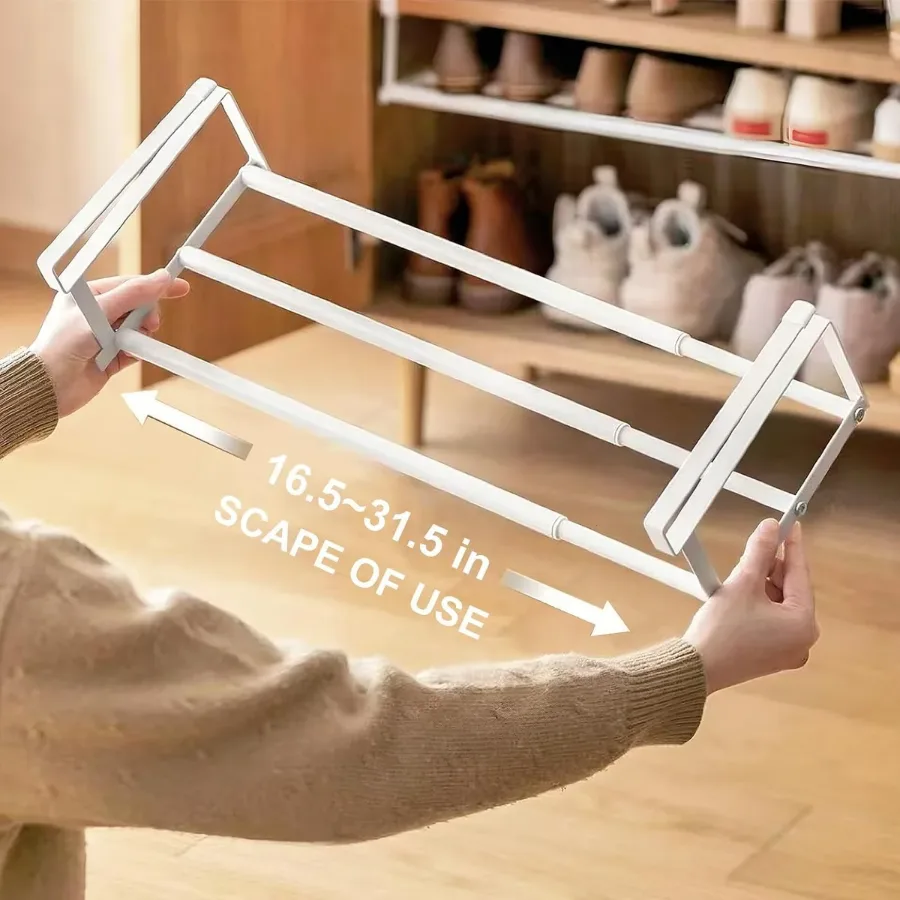 Expandable Shoe Rack Organizer - Adjustable Shoe Rack & Under Cabinet Shelf β photo 2
