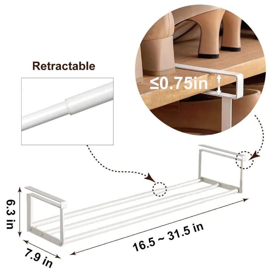Expandable Shoe Rack Organizer - Adjustable Shoe Rack & Under Cabinet Shelf β photo 7