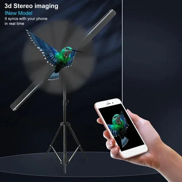 3D Holographic Projector Display Fan LED Hologram Player Lamp β photo 2