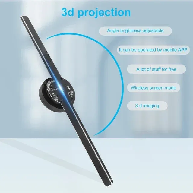 3D Holographic Projector Display Fan LED Hologram Player Lamp — photo 4