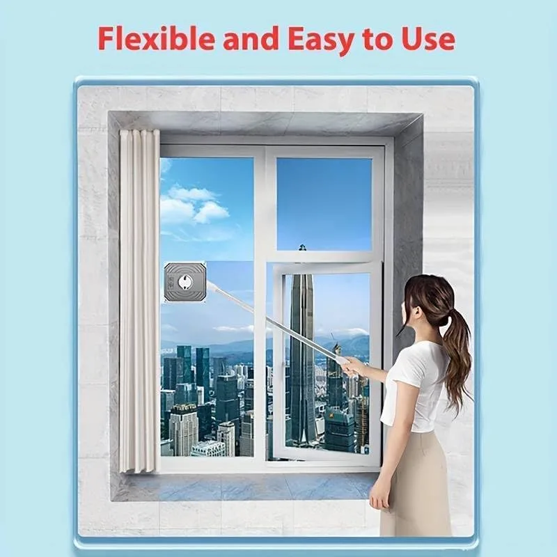 Window Cleaning Tool U Shaped l for External Window Washer with Telescopic Pole, Angle Adjustable Sponge Head and Squeegees — photo 7
