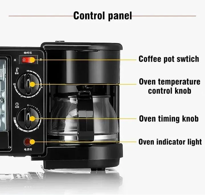 Raf 3 In 1 Breakfast Maker Grill-Frye-Coffe maker 9 Litre R5308B β photo 3
