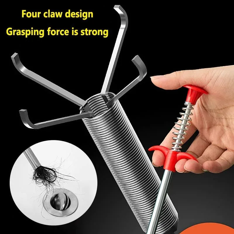 Clog Remover Tool, Drain Cleaner Flexible Grabber Claw Reacher Tool with 4 Claws Bendable — photo 3