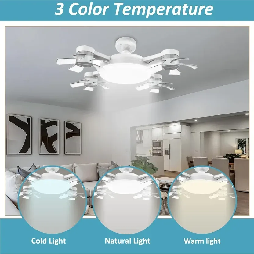 Silent F4 Led Ceiling Fans with Lights and Remote 3 Level β photo 4
