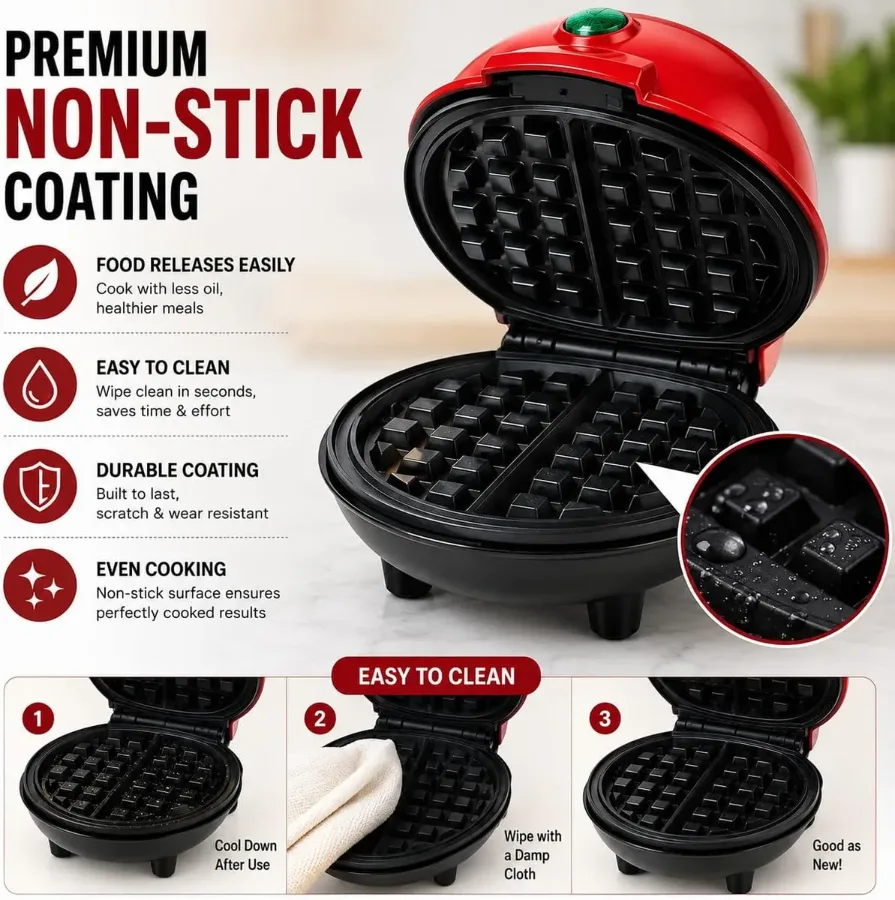 Round Non Stick Mini Waffle Maker β photo 4