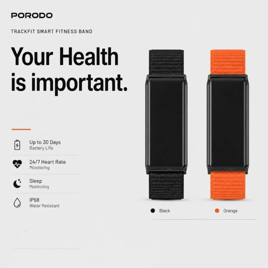 Porodo TrackFit Smart Fitness Bracelet & IP68 Waterproof β photo 2