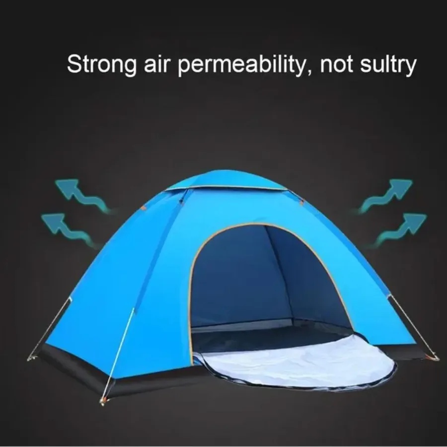 Automatic Pop-Up Tent – Double Door, Single Layer, Waterproof & Windproof for Outdoor Camping with Carry Bag – Green — photo 3