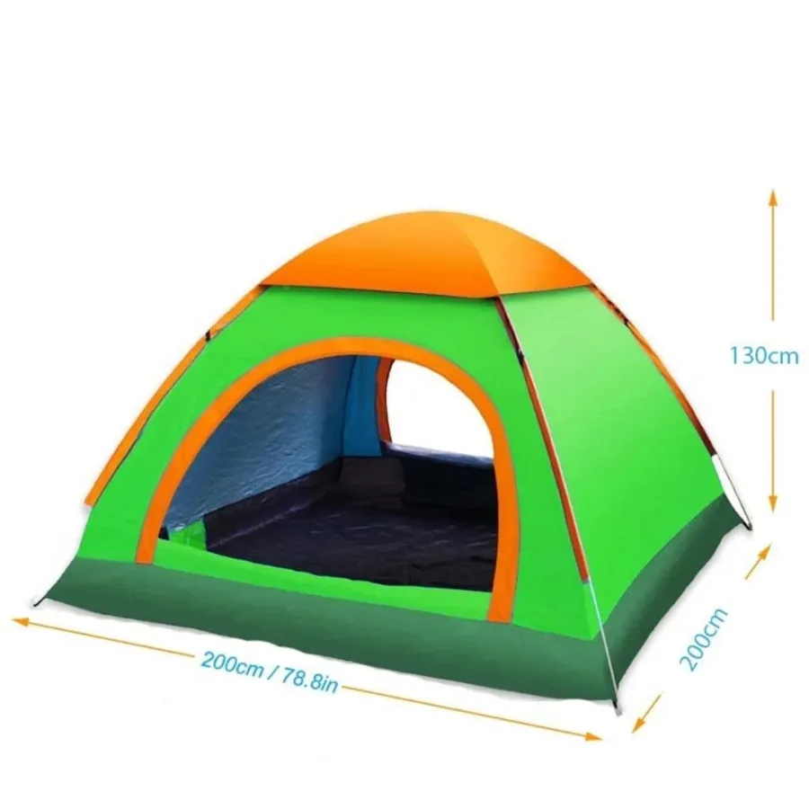 Automatic Pop-Up Tent – Double Door, Single Layer, Waterproof & Windproof for Outdoor Camping with Carry Bag – Green — photo 8