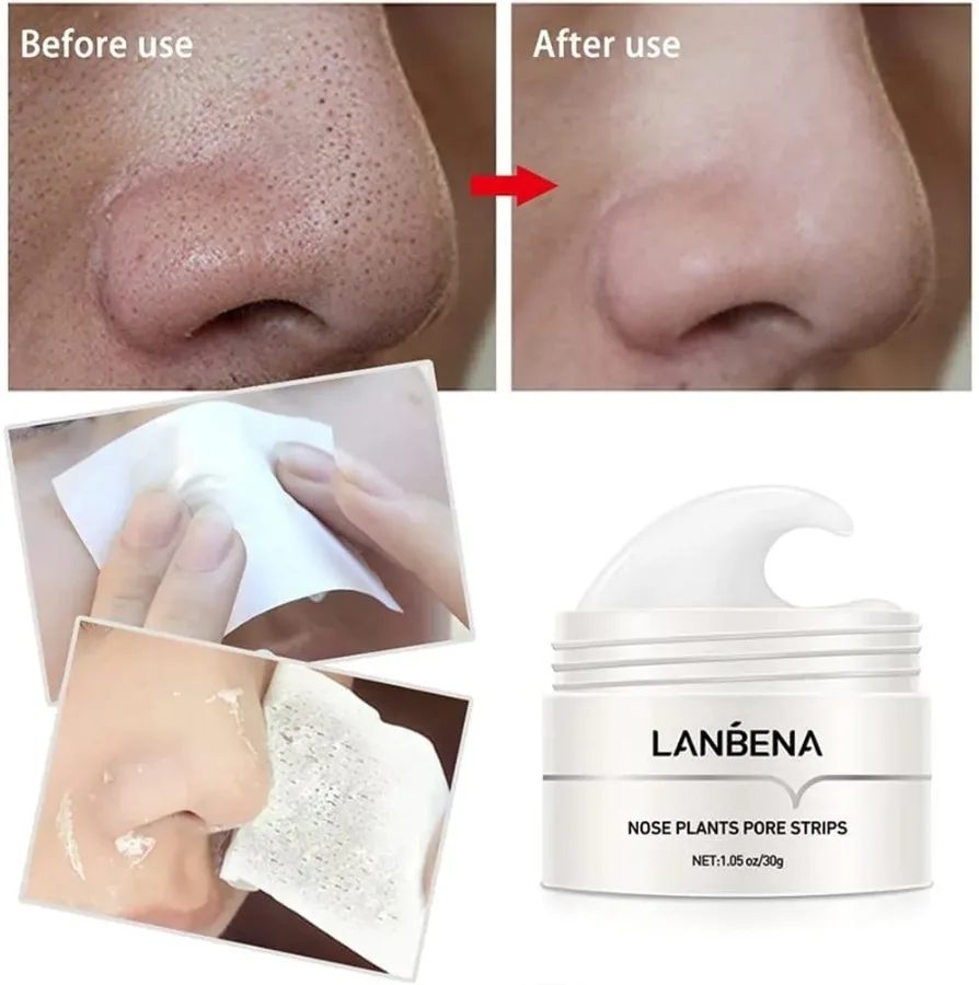 LANBENA - NOSE PORE FACE CLEANSING MASK PLANTS WITH NASAL STRIPS 30G — photo 5