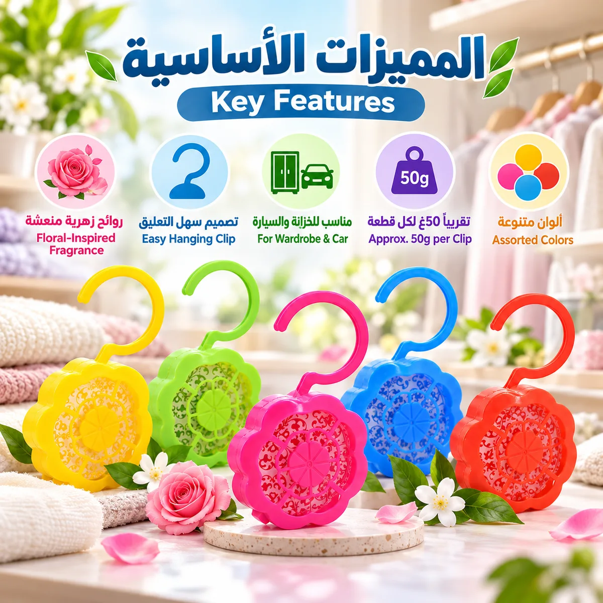 Fragrance Closet Hanging Gel Air Freshener Set of 2 pcs - Morning glory — photo 2
